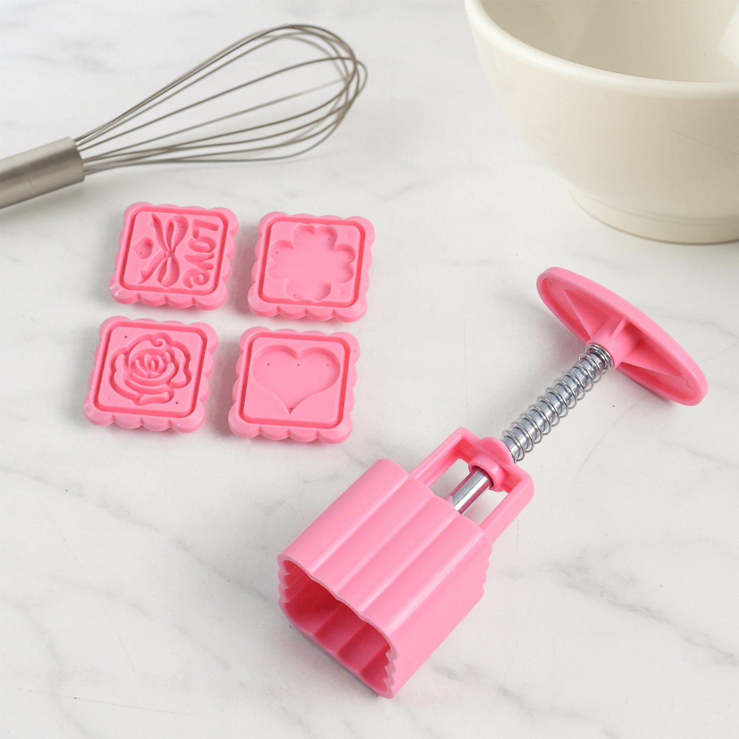 Multipurpose Cookie Biscuit Stamp Mold Set with Press Handle Multipurpose Cookie Biscuit Stamp Mold Set with Press Handle